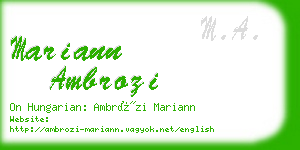 mariann ambrozi business card